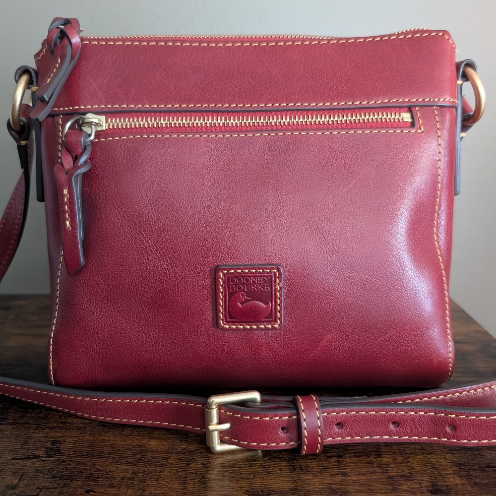 Dooney & Bourke Red Florentine Leather Crossbody Bag